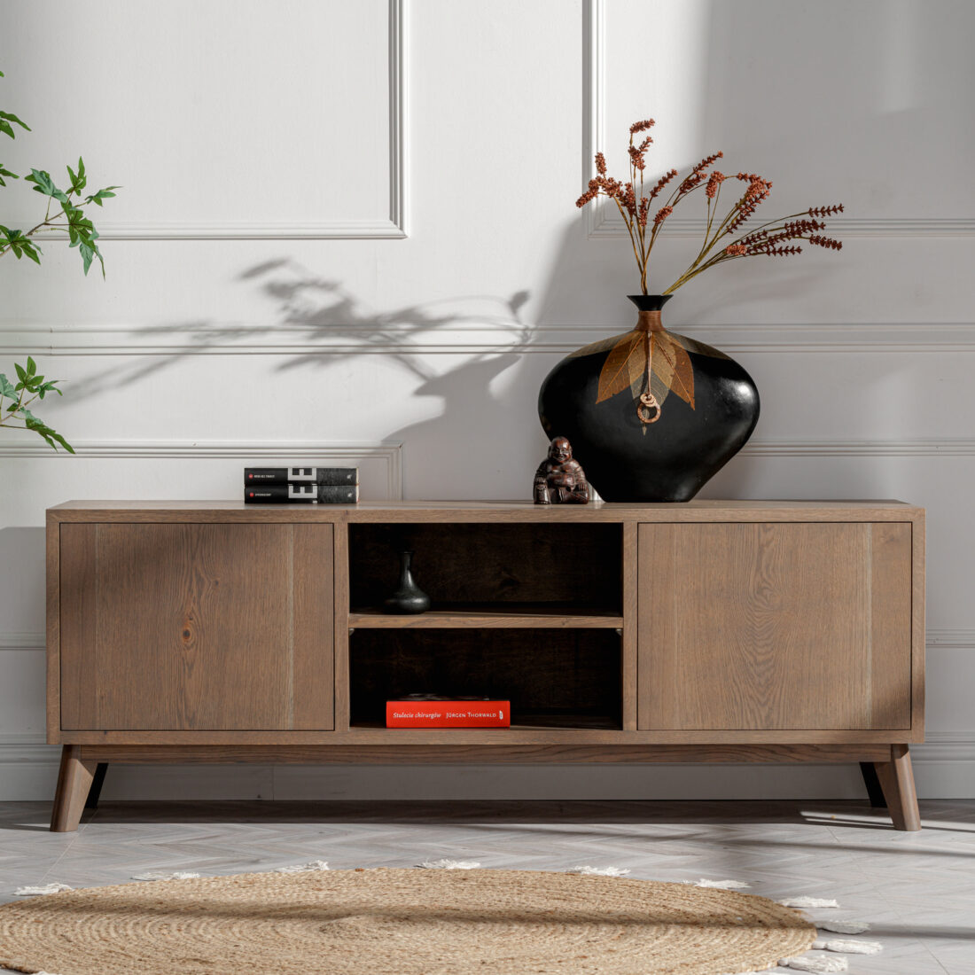 Szafka RTV 4 Szafka pod telewizor z drewna dębowego