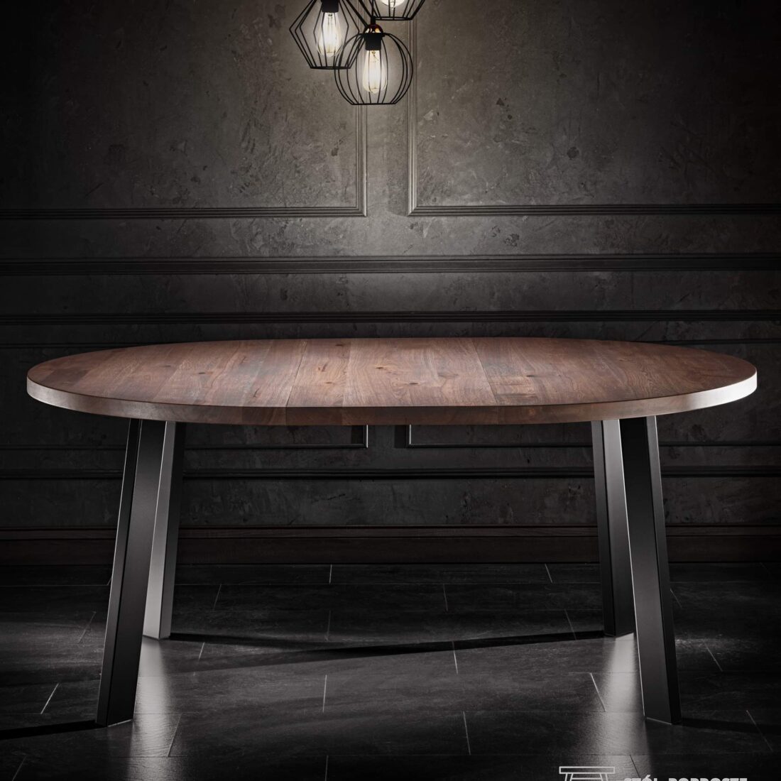 Stół drewniany S01 Stół drewniany z nogami z metalu