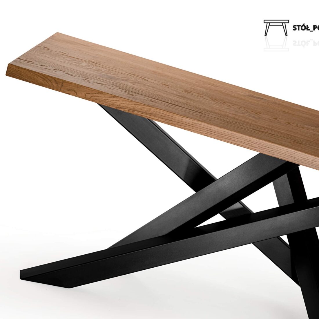 Stół Pająk SP8 z drewna dębowego (2) Stół z blatem drewnianym