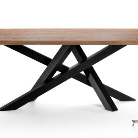 Stół dębowy z nogą metalową pająk
