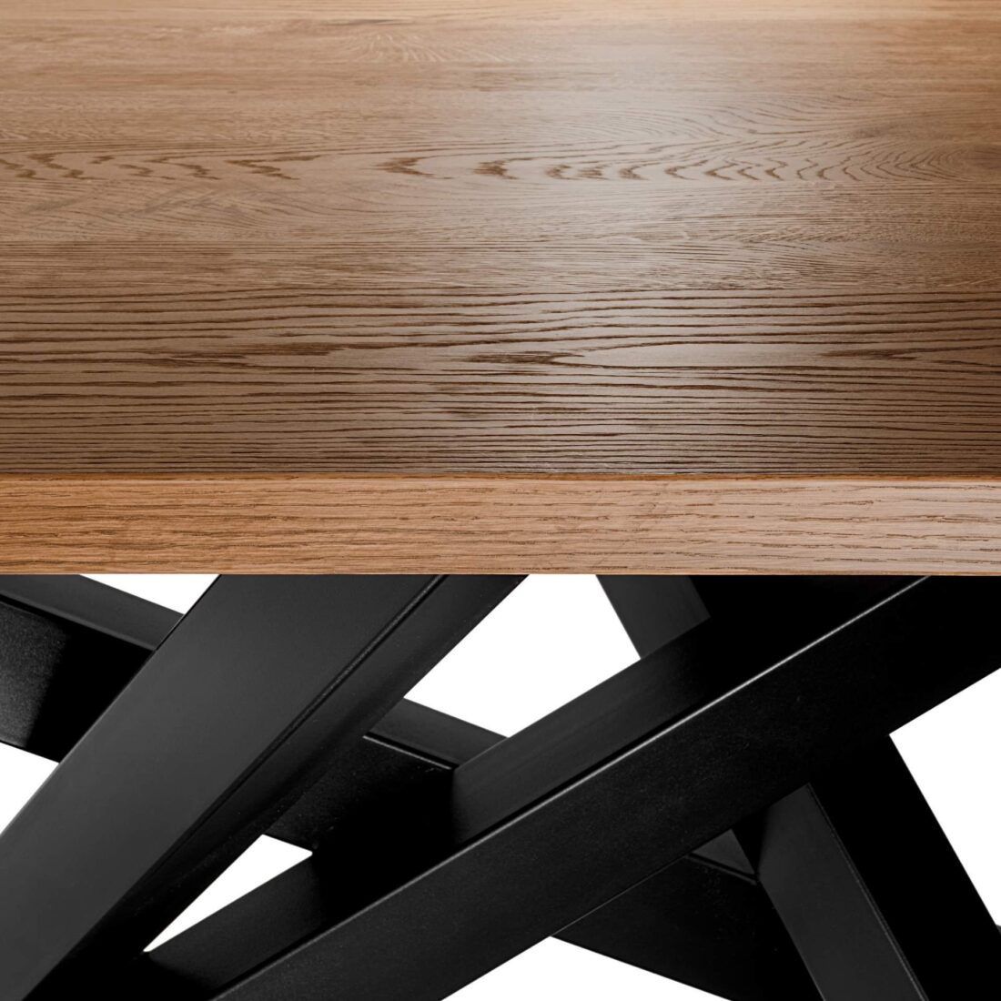 Stół Pająk SP8 z drewna dębowego (6) Stół dębowy z metalową nogą Pająk