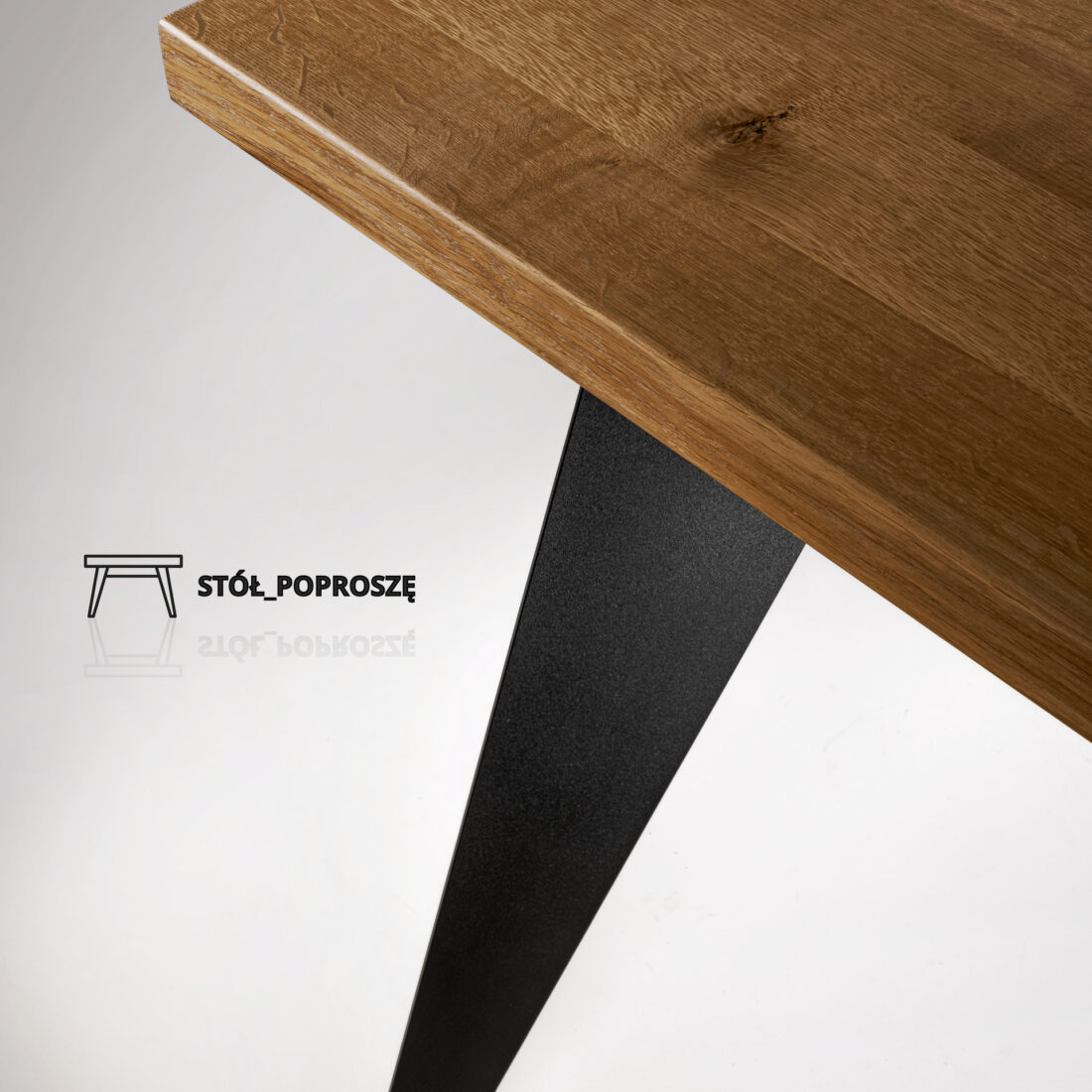 Stół SP10 z drewna dębowego Stół rozkładany z blatem dębowym
