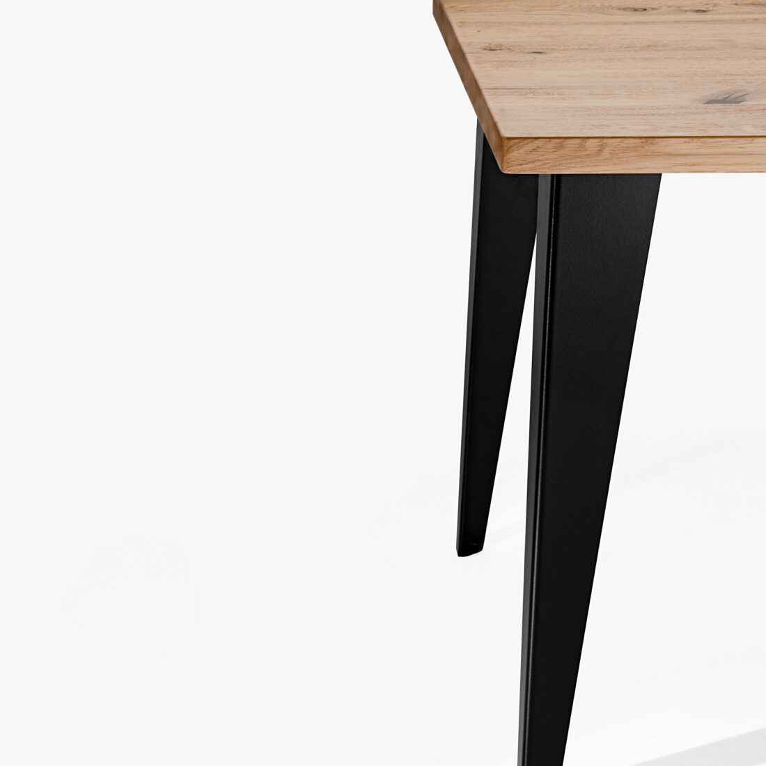 Stół z drewna dębowego SP2 Stół z blatem dębowym z nogami z profila stalowego