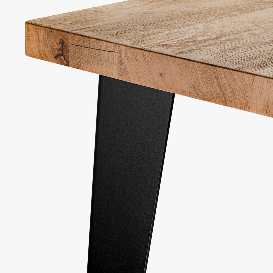 Stół z drewna dębowego SP1 Blat dębowy z sękami zalaną żywicą