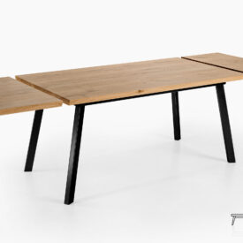 Stół z drewna dębowego z nogami czarny mat