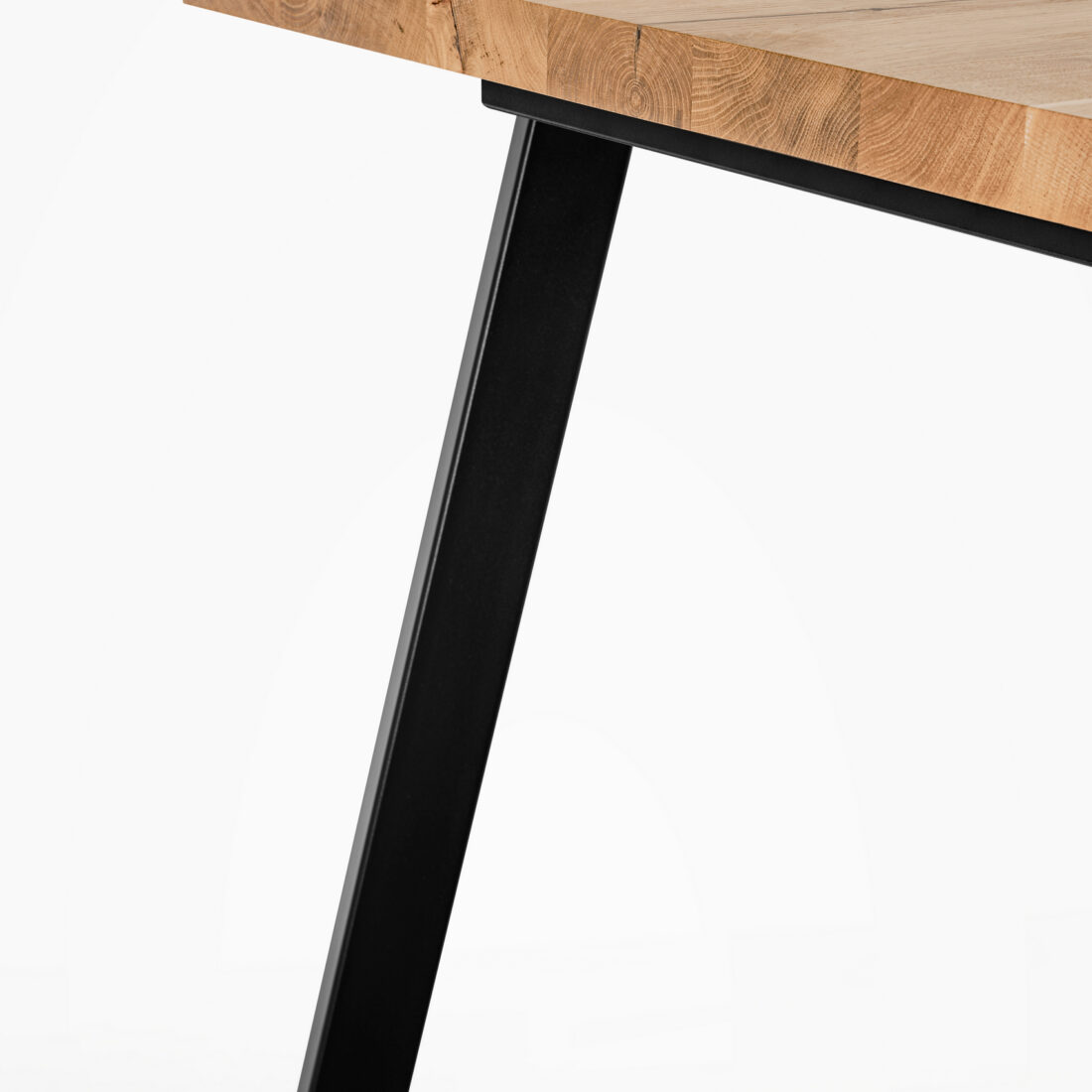 Stół SP3 z drewna dębowego Stół z blatem dębowym z nogami z profila stalowego