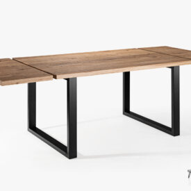 Prostokątny stół z blatem dębowym