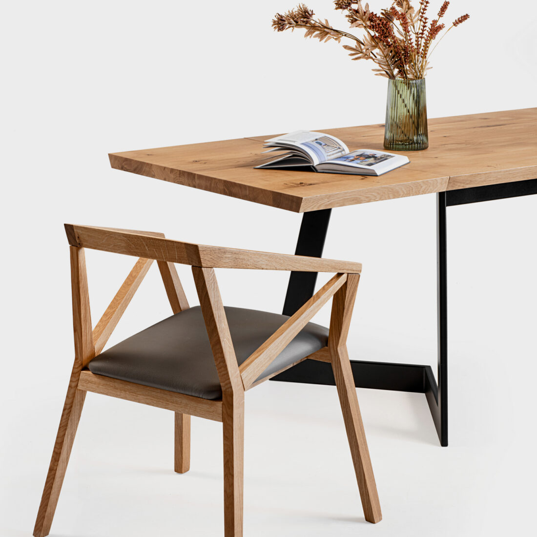 Stół SP6 z drewna dębowego Stół prostokątny rozkładany