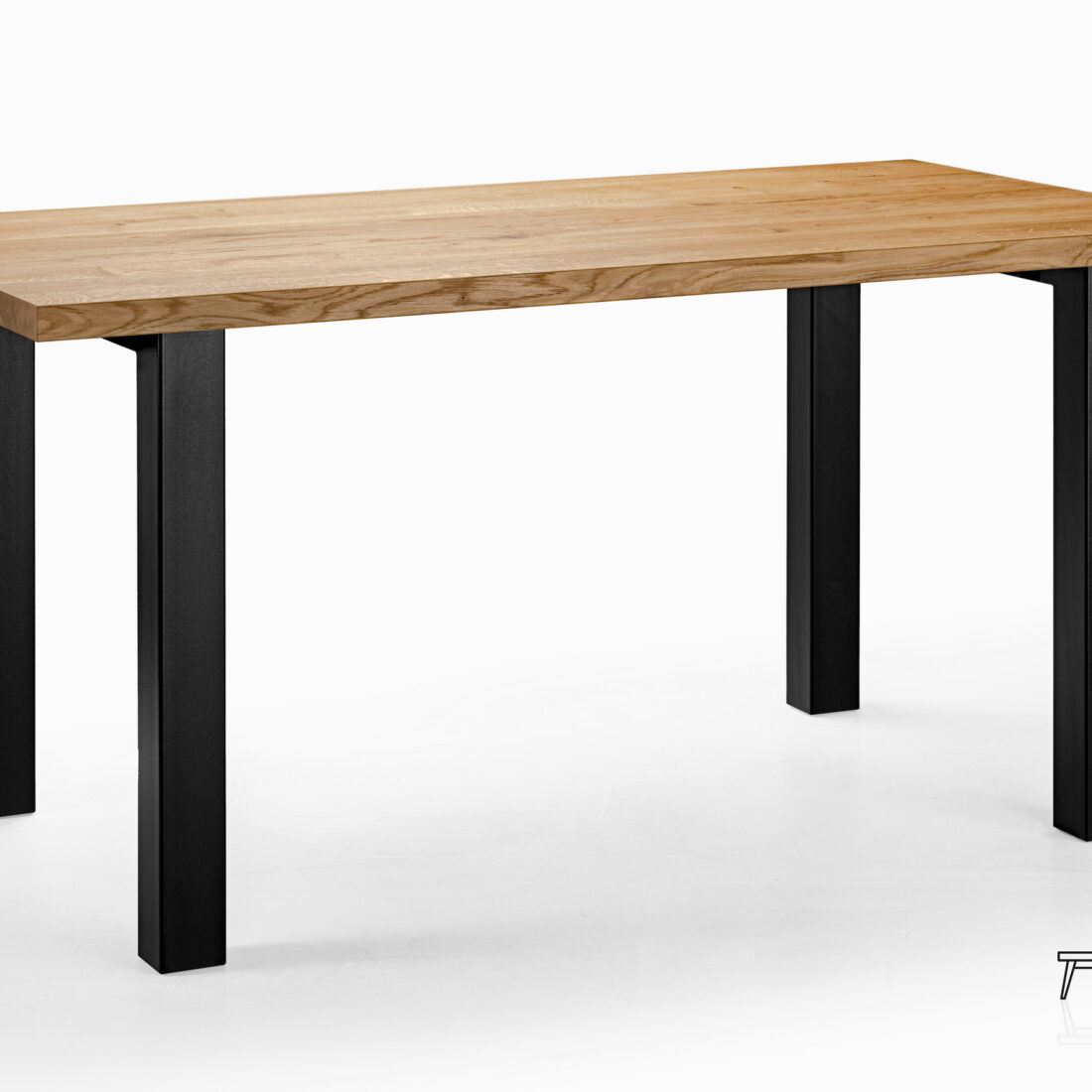 Stół z drewna dębowego SP1 Stół z drewna dębowego z nogami czarny mat
