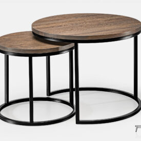 Zestaw stolików kawowych z drewna dębowego