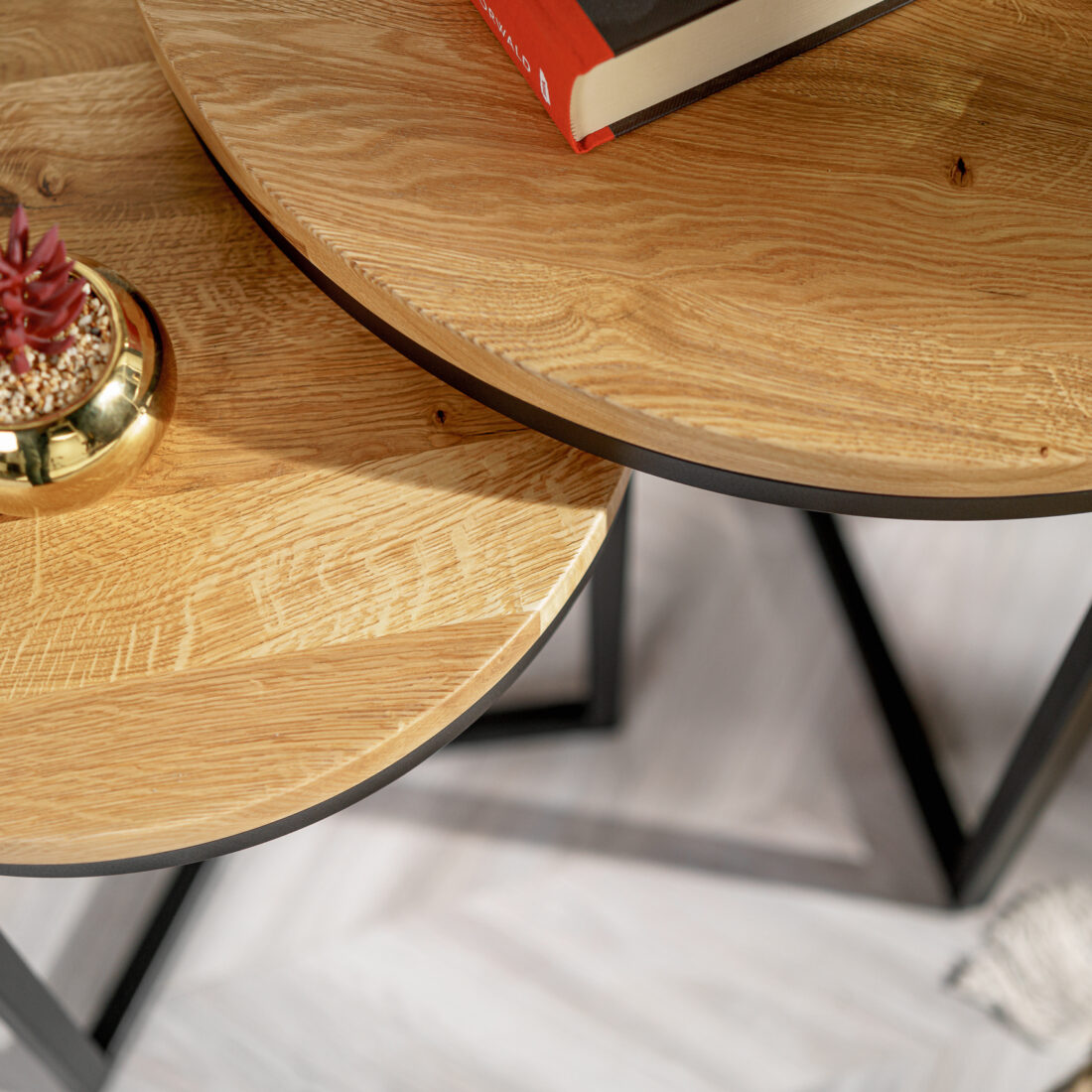 Stolik kawowy SK12 z drewna dębowego (7) Stolik kawowy z blatem dębowym rustic