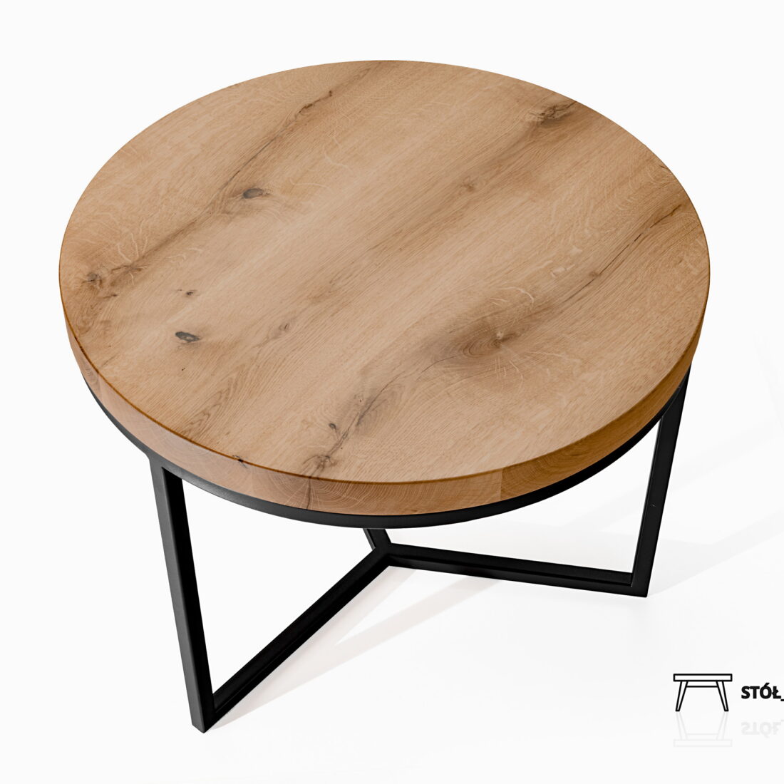 Stolik kawowy SK5 z drewna dębowego (2) Stolik kawowy z dębowym blatem