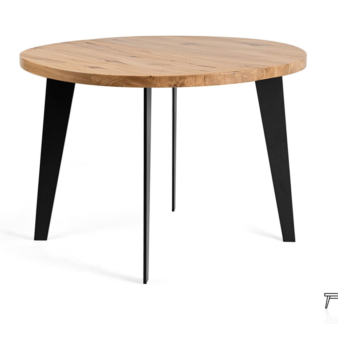 stol_okragly_z_drewna_debowego_S03_galeria_10 Stół z dębu z czarnymi nogami