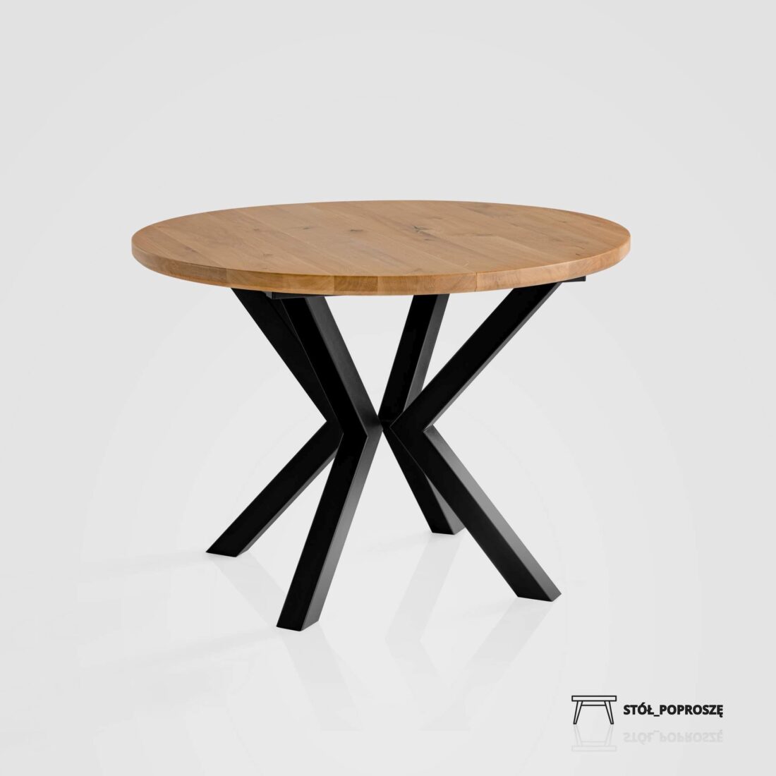 stol_okragly_z_drewna_debowego_S04_galeria_16 Stół z blatem dębowym z nogami z profila stalowego