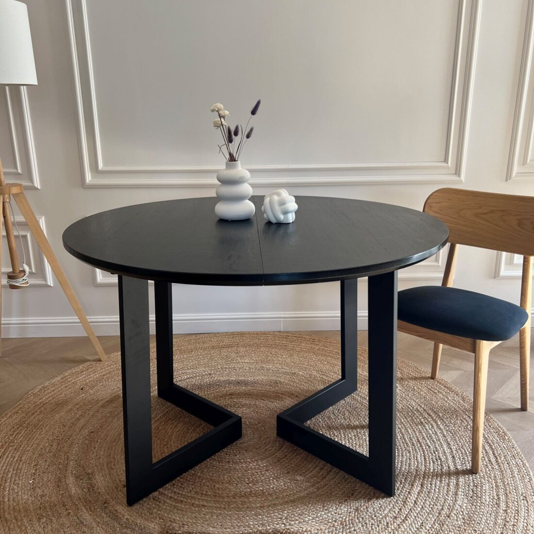 stol_okragly_z_drewna_debowego_S05_galeria_14 Stół z blatem dębowym z nogami z profila stalowego